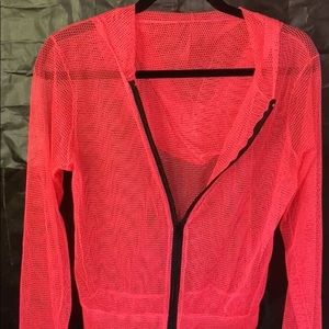 Hot pink mesh hoodie